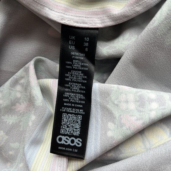 Asos Handkerchief Floral Halter Midi Dress Size 6 - Picture 9 of 9